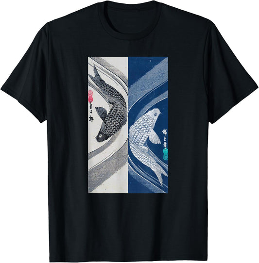 Japanese Art Fish Graphic Design 2 T-Shirt - T-Shirt | Black