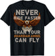 Never Ride Faster Than Your Guardian Angel Can Fly - on Back T-Shirt - T-Shirt | Black