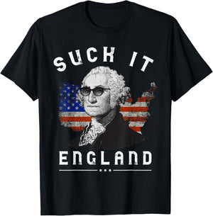 Suck It England Funny 4th of July George Washington 1776 Men T-Shirt - T-Shirt | Black