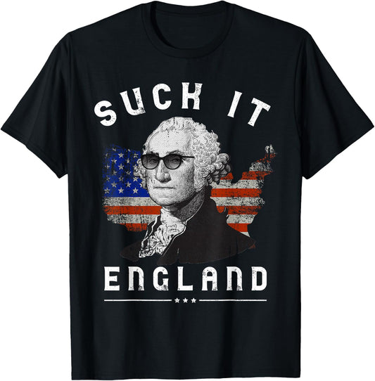 Suck It England Funny 4th of July George Washington 1776 Men T-Shirt - T-Shirt | Black