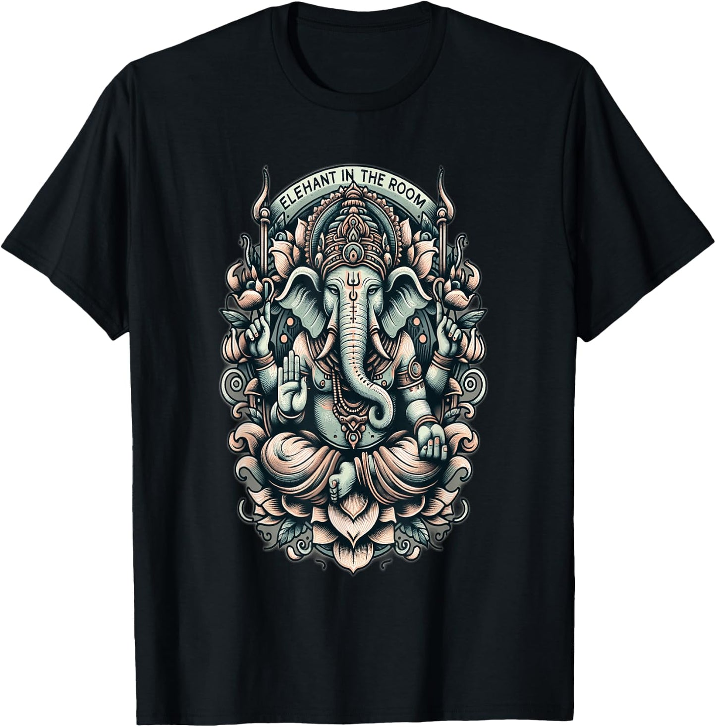 Elephant in the Room Ganesha | Spiritual Hindu Ganesh Indian T-Shirt - T-Shirt | Black