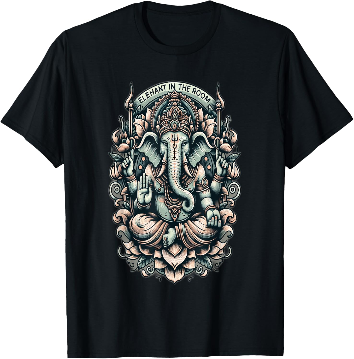 Elephant in the Room Ganesha | Spiritual Hindu Ganesh Indian T-Shirt - T-Shirt | Black