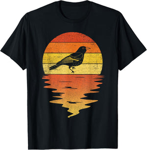 Bird Oriole Shirt Retro Sunset Vintage Oriole Birds T-Shirt - T-Shirt | Black