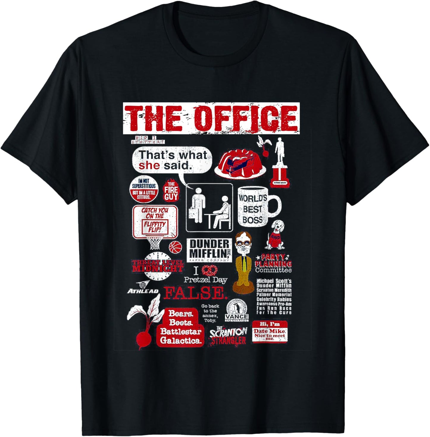 The Office Quote Mash-Up Vintage Funny T-Shirt - T-Shirt | Black