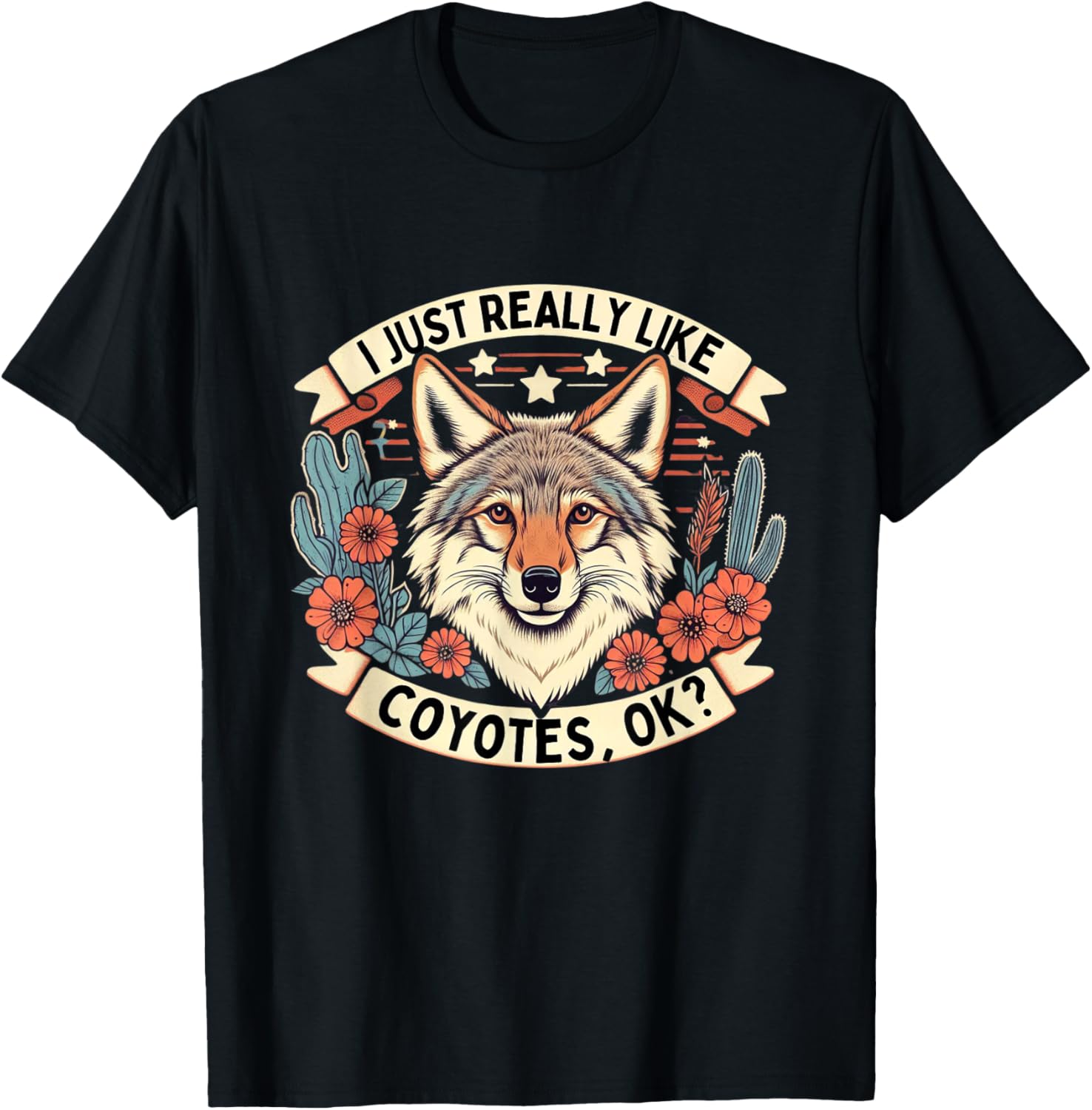 Coyote Shirt Animal Lover Coyotes Coyote Lover T-Shirt - T-Shirt | Black