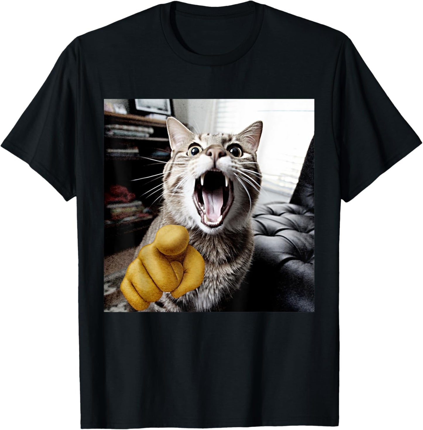 Funny Cat Laughing at You Women Boys Kids Cat Lovers T-Shirt - T-Shirt | Black