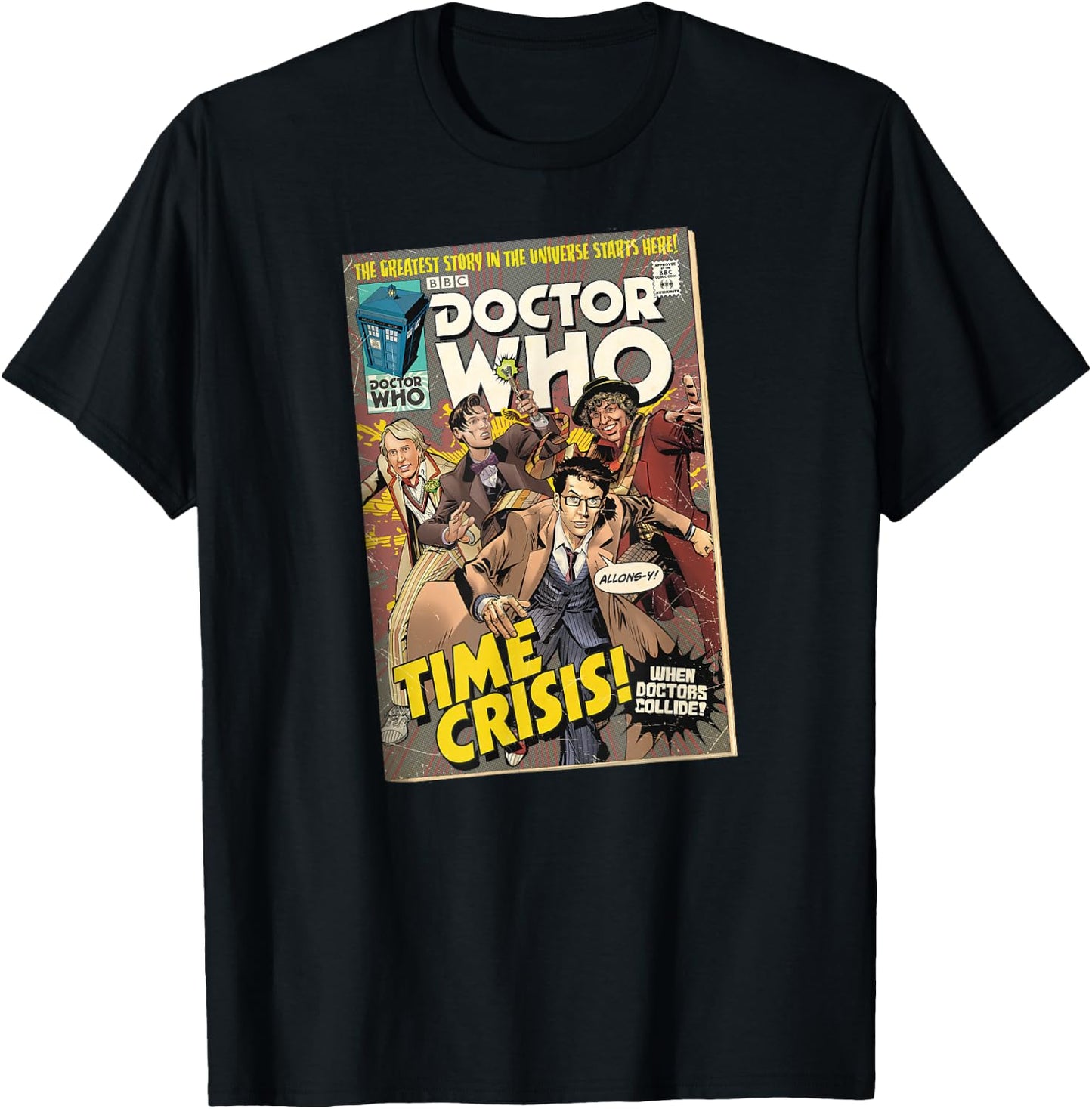 Comic Time Crisis 60th Anniversary Sci-Fi Fan T-Shirt - T-Shirt | Black