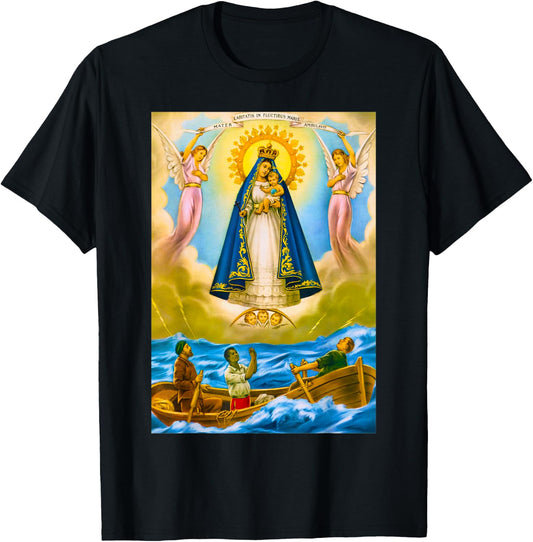 AfroCuban Religious Virgin Caridad del Cobre Cuba Santeria Oshun -Adults Black T-Shirt - T-Shirt | Black