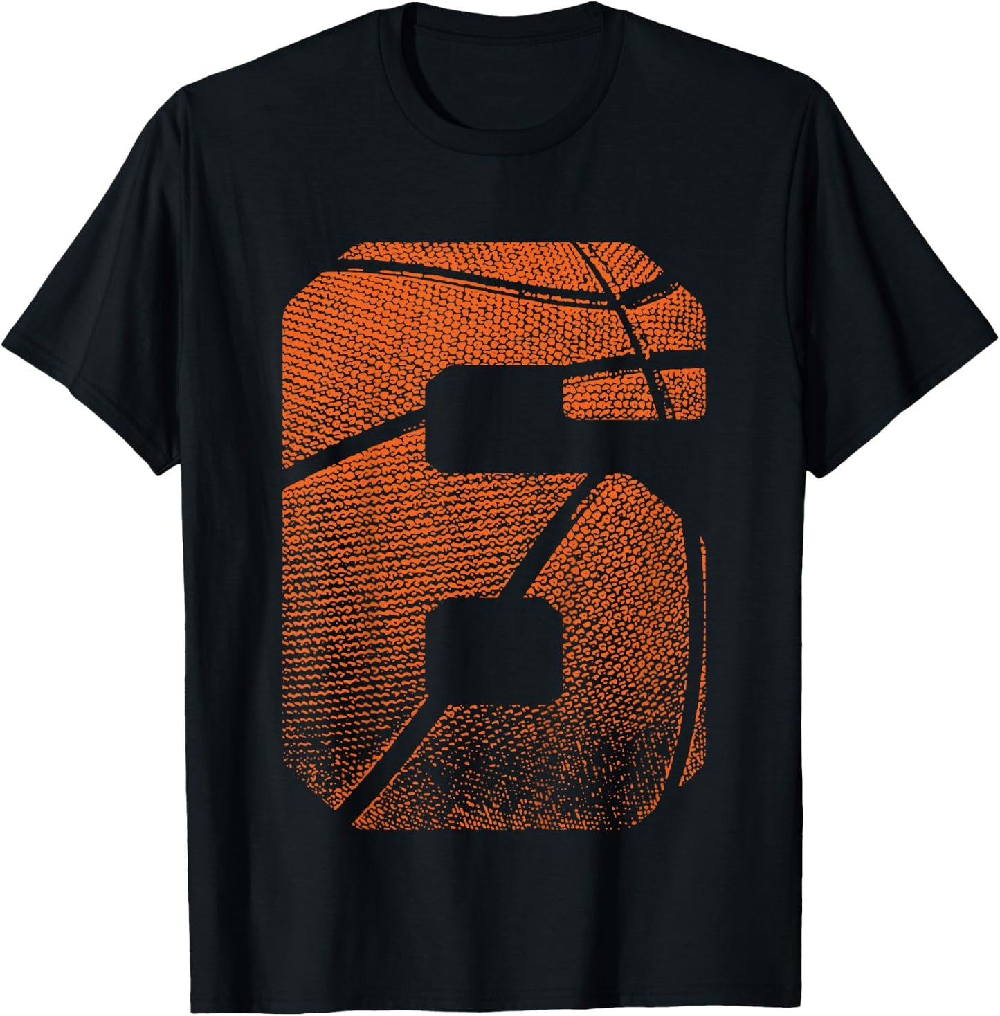 Kids 6th Birthday Boy Basketball Player Basketball 6 Years Old T-Shirt - T-Shirt | Black
