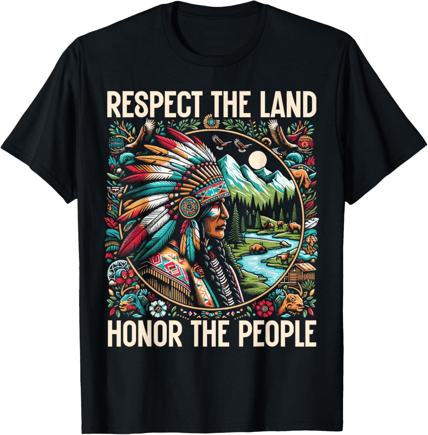 Native American Indian Cherokee Apache Tribe Indigenous T-Shirt - T-Shirt | Black