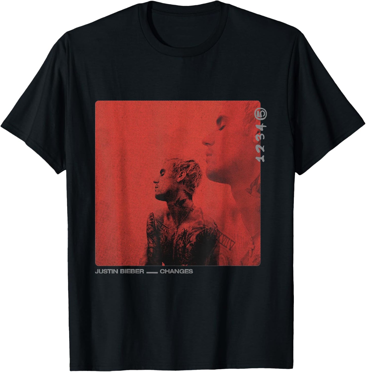 Justin Bieber Red Cover T-Shirt - T-Shirt | Black