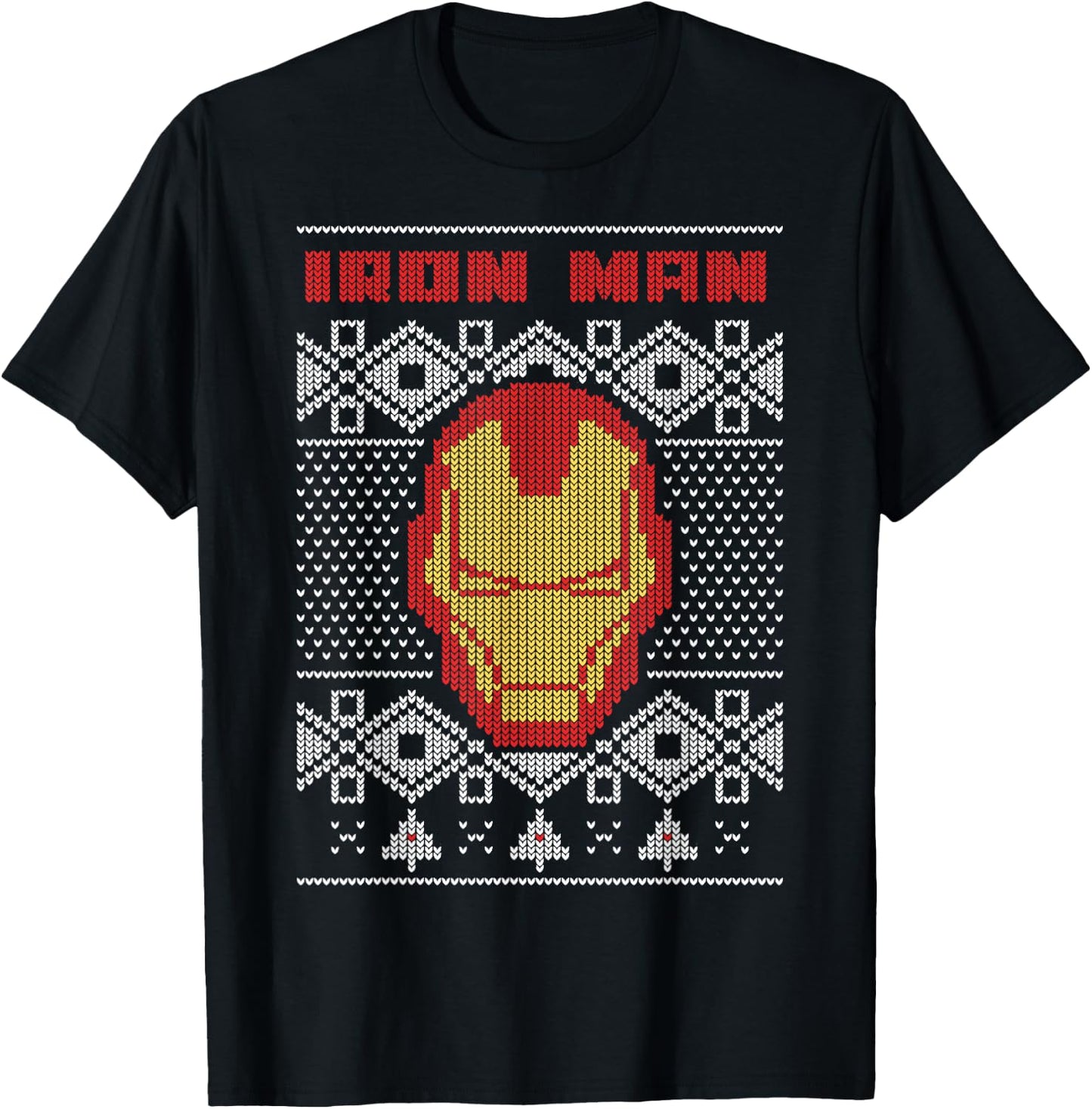 Marvel Christmas Iron Man Ugly Sweater T-Shirt - T-Shirt | Black