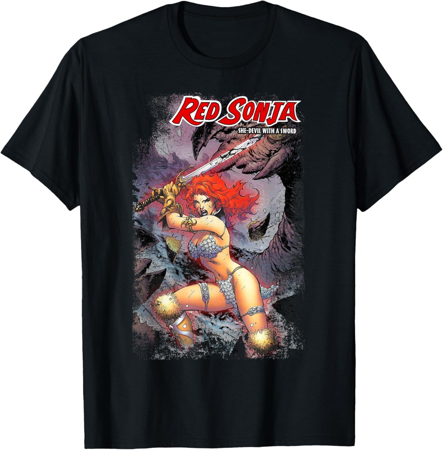 Jim Lee Comic Cover She-Devil Sword Warrior Queen T-Shirt - T-Shirt | Black