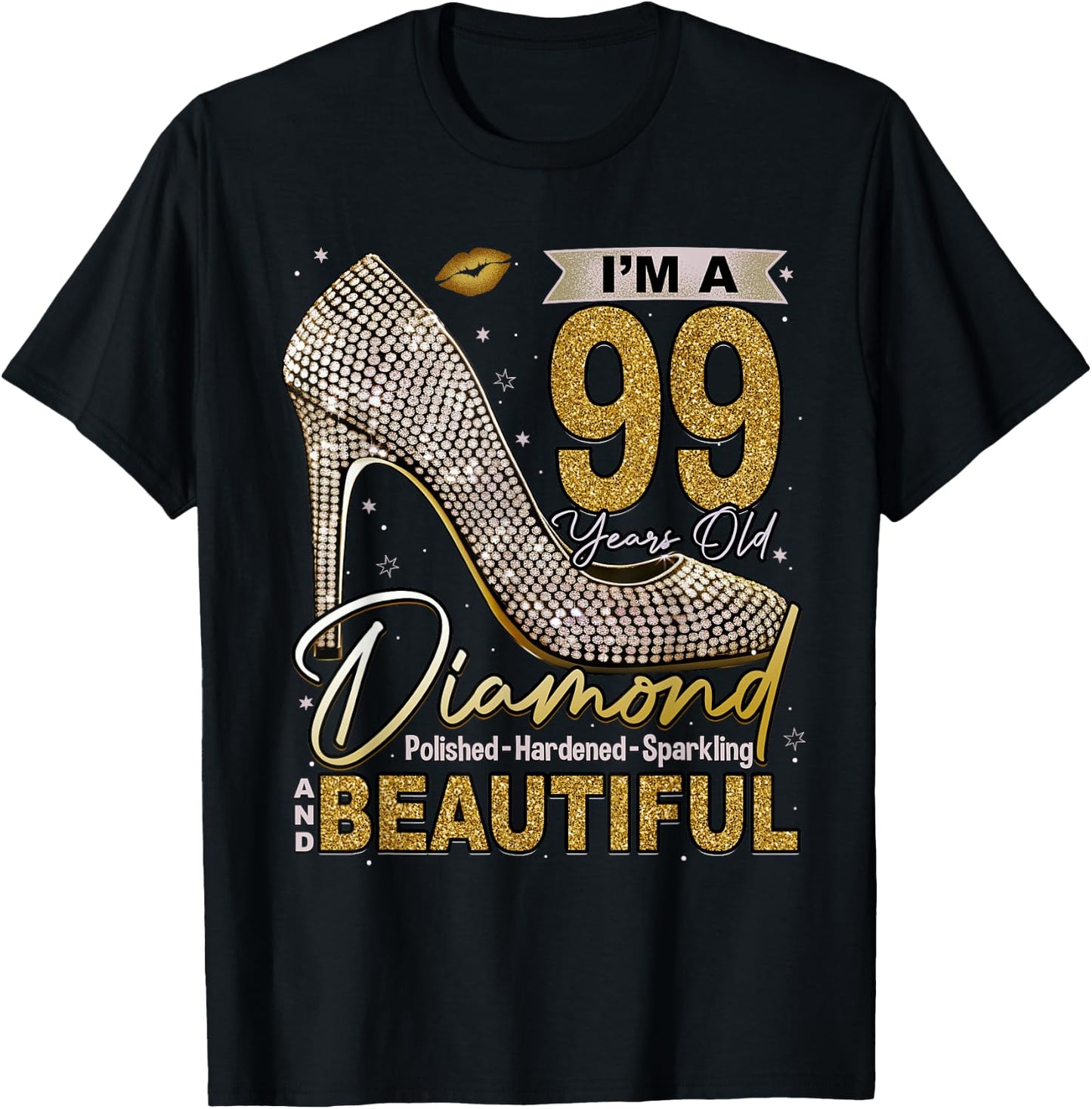 I'm A 99 Years Old Diamond, 99 and Fabulous 99th Birthday T-Shirt - T-Shirt | Black