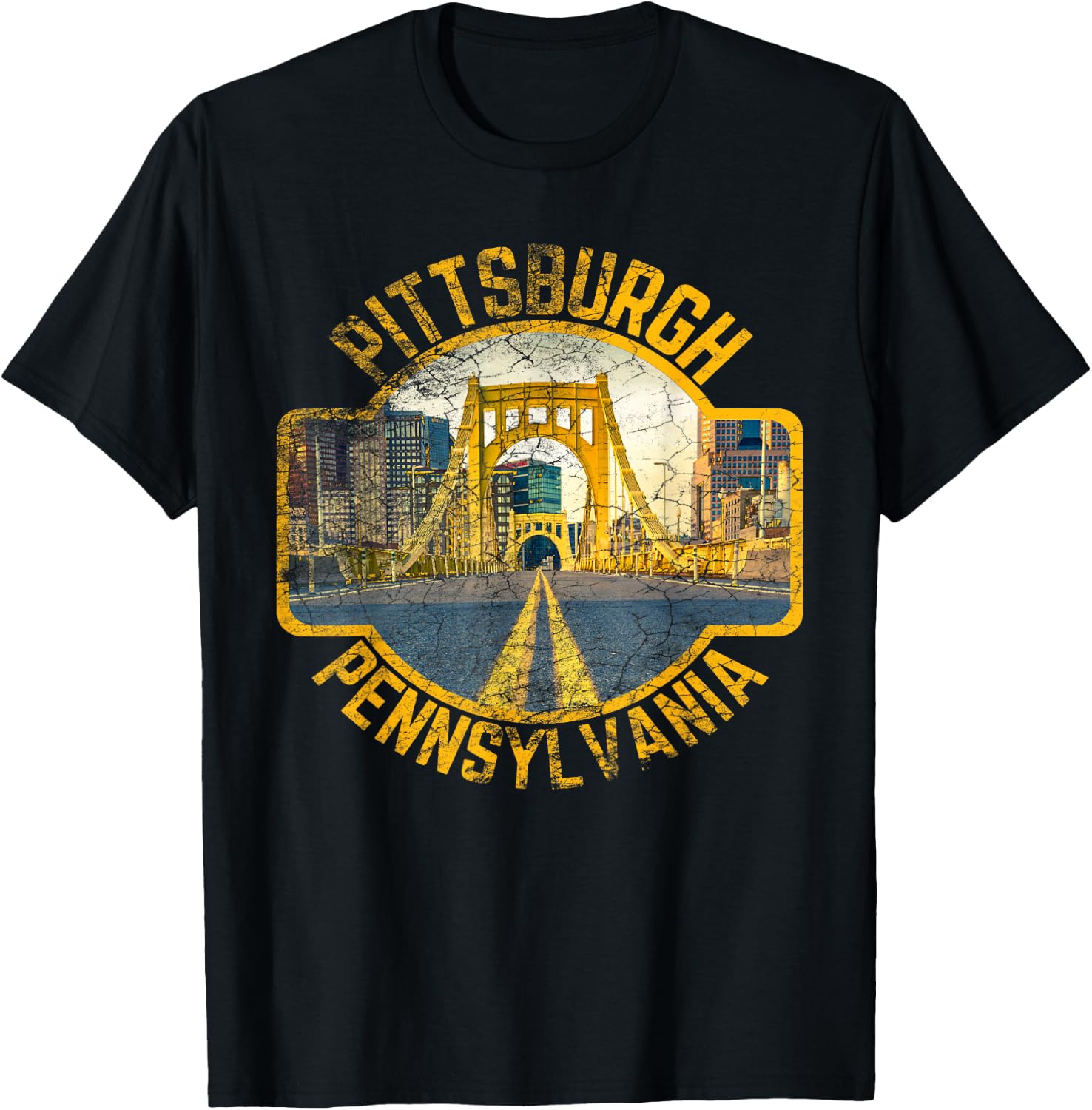 Pittsburgh Pennsylvania Steel City Skyline Photography 412 T-Shirt - T-Shirt | Black