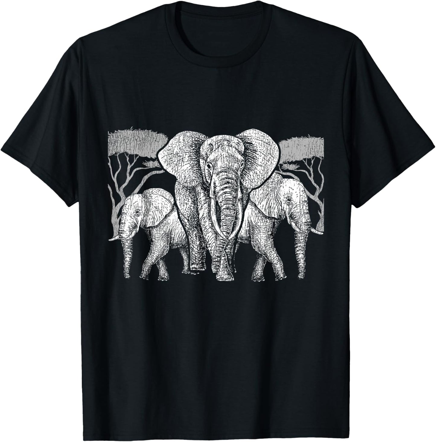 Elephant Family Africa Safari Animal Keeper Gift Elephant T-Shirt - T-Shirt | Black