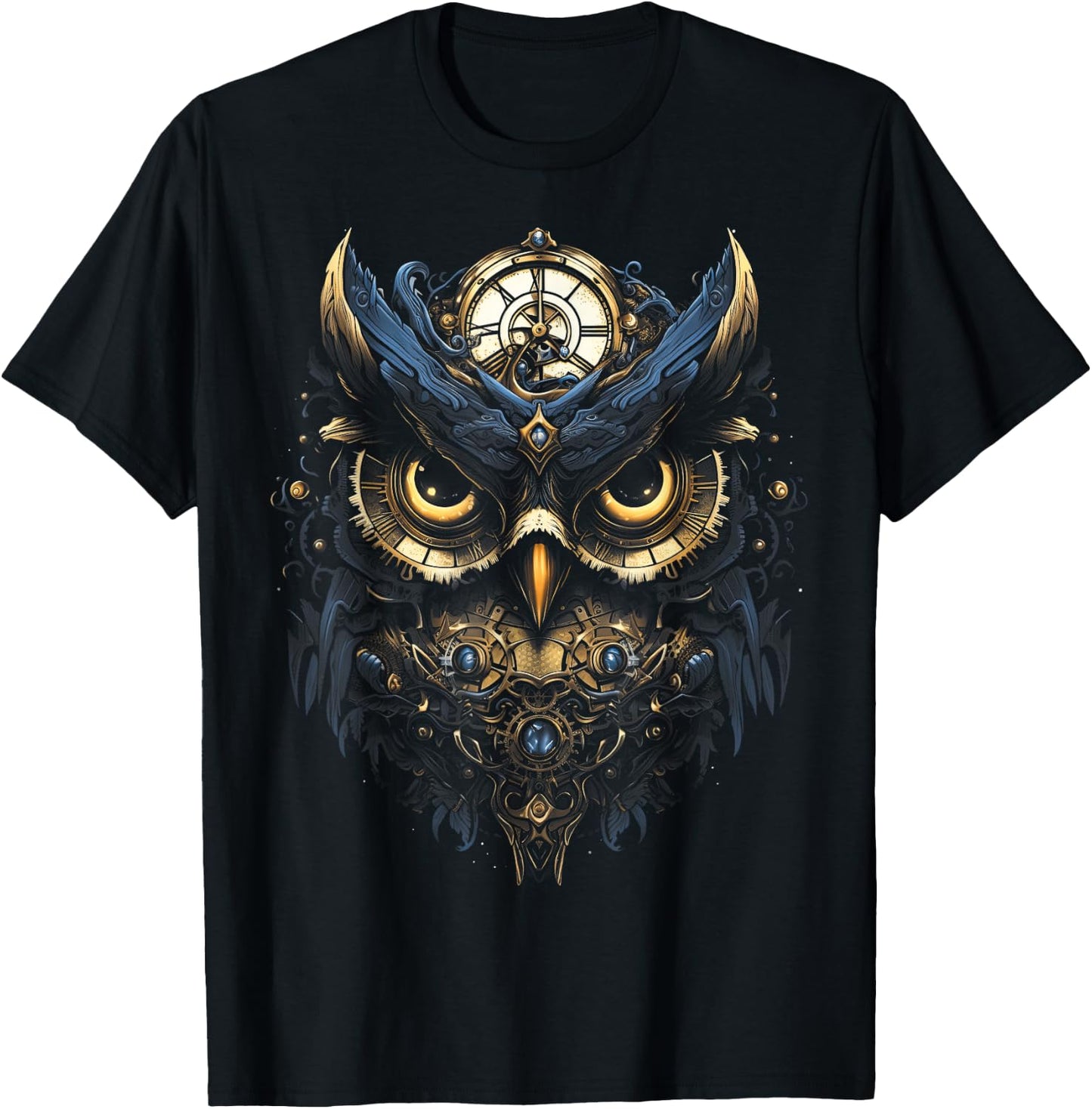 Steampunk Mechanical owl Victorian Bird T-Shirt - T-Shirt | Black