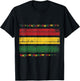 African Colors Red Green and Yellow Distressed T-Shirt - T-Shirt | Black