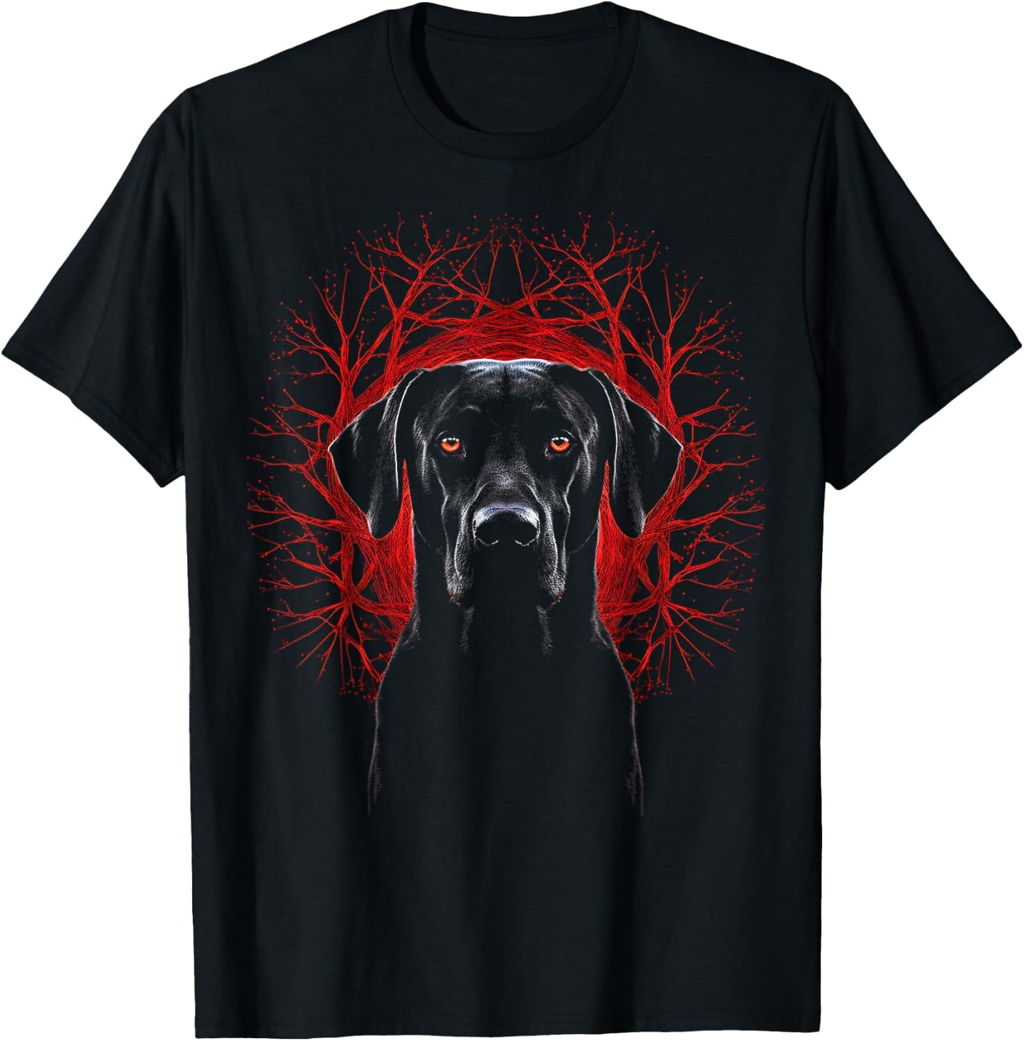 Black Labrador Tree Pet Art Animal Portrait Graphic Dog Men Women Kids T-Shirt - T-Shirt | Black