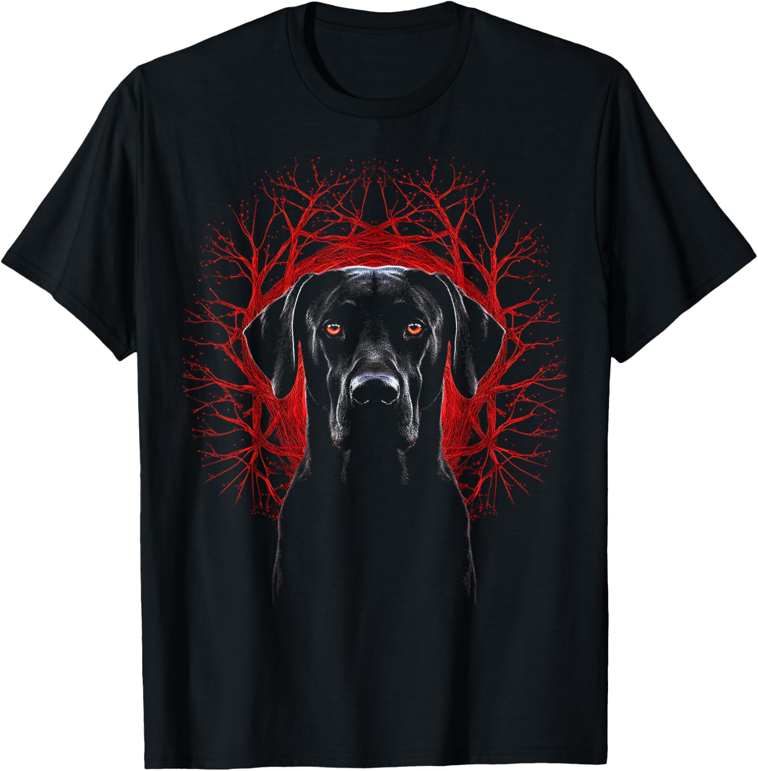 Black Labrador Tree Pet Art Animal Portrait Graphic Dog Men Women Kids T-Shirt - T-Shirt | Black