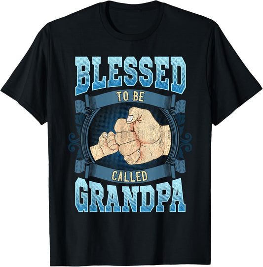 Blessed To Be Called Grandpa Gifts Grandpa Fathers Day T-Shirt - T-Shirt | Black