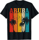 Aruba Vintage Surfer Palm Tree Souvenir T-Shirt - T-Shirt | Black