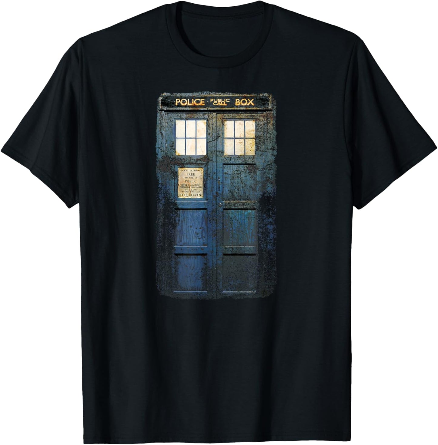 Cosplay Tardis Distressed Time-Traveller Sci-Fan T-Shirt - T-Shirt | Black