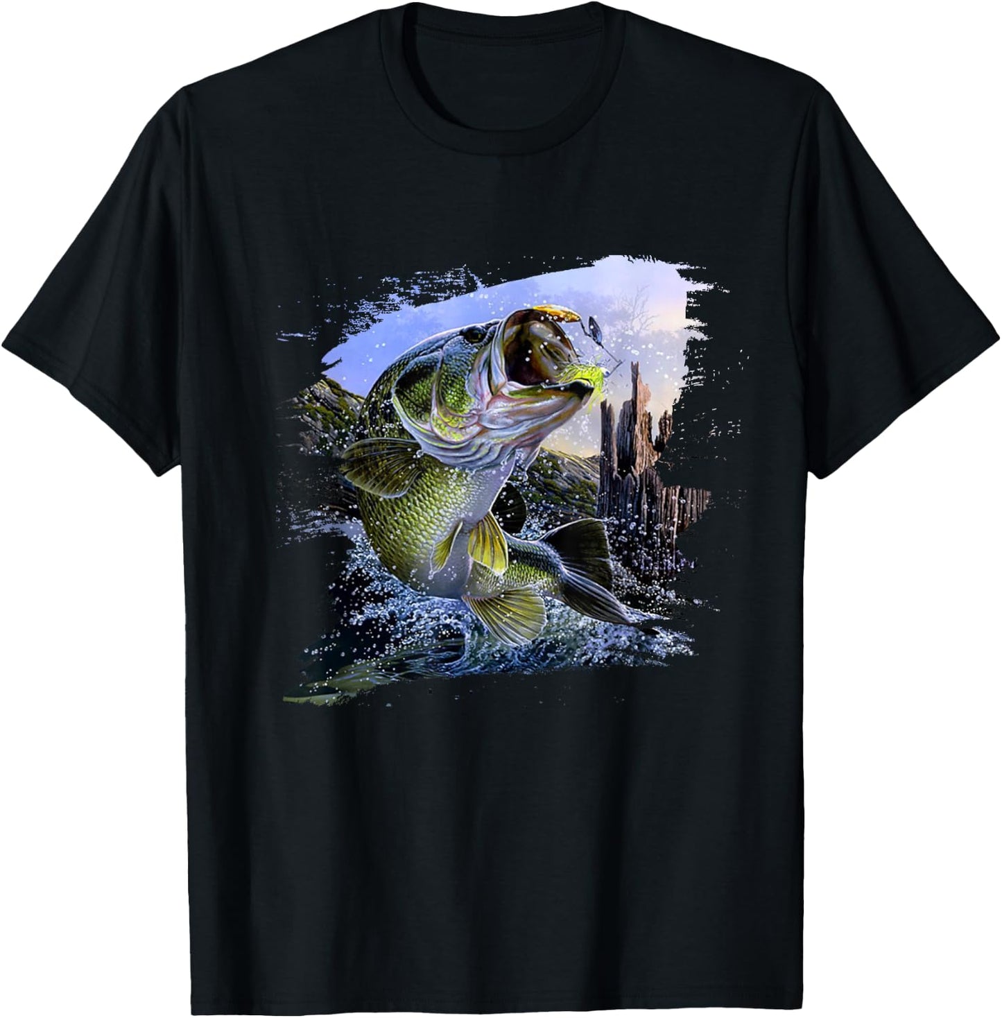 Largemouth Bass Fishing Cool Fish Hunting Lovers T-Shirt - T-Shirt | Black