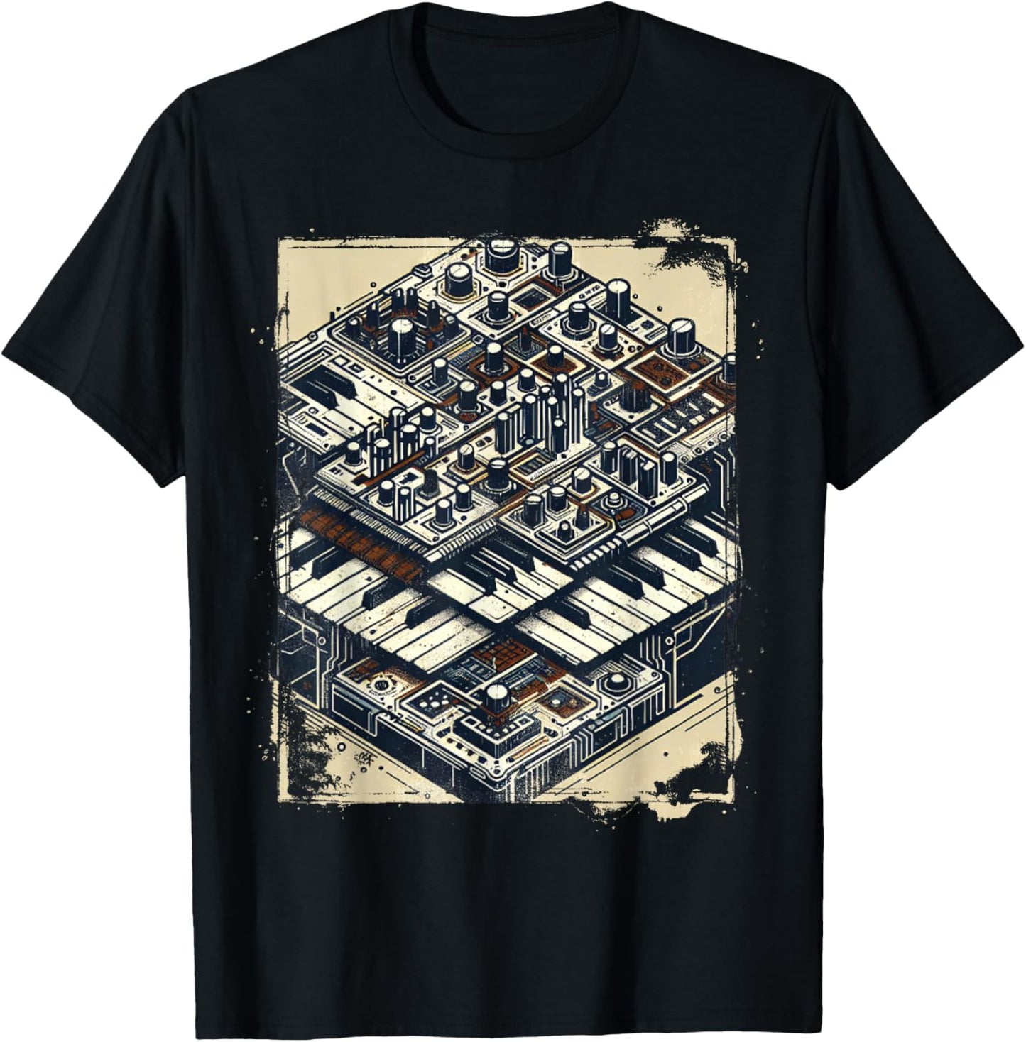 Cool Synthesizer 80s Vintage T-Shirt - T-Shirt | Black