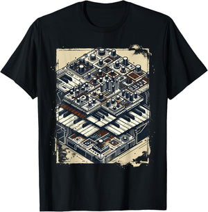 Cool Synthesizer 80s Vintage T-Shirt - T-Shirt | Black