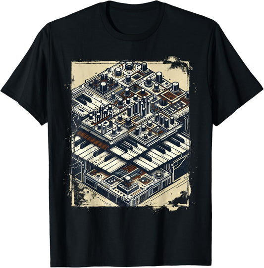 Cool Synthesizer 80s Vintage T-Shirt - T-Shirt | Black