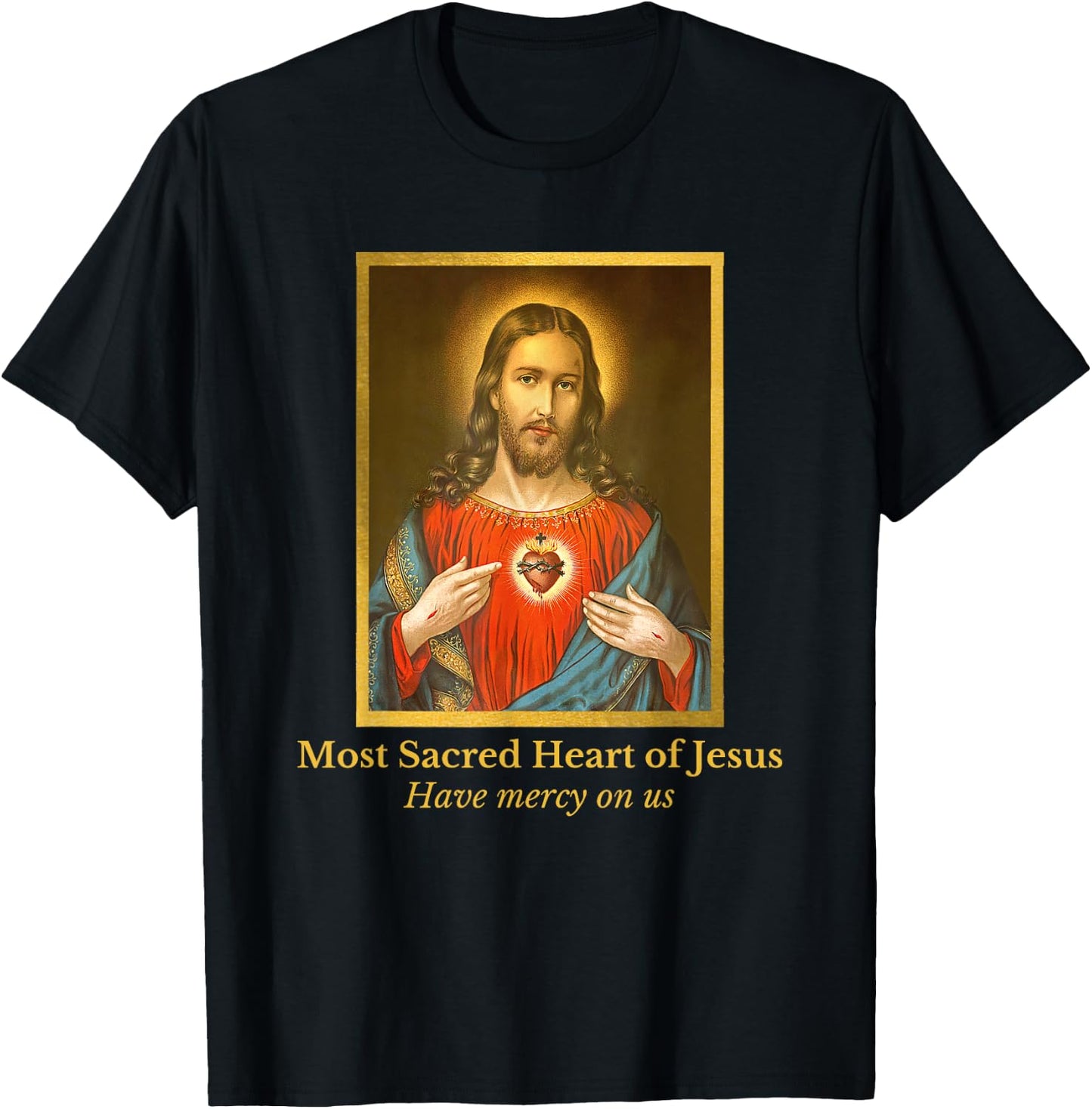 Heart of Jesus Catholic Quote T-Shirt - T-Shirt | Black