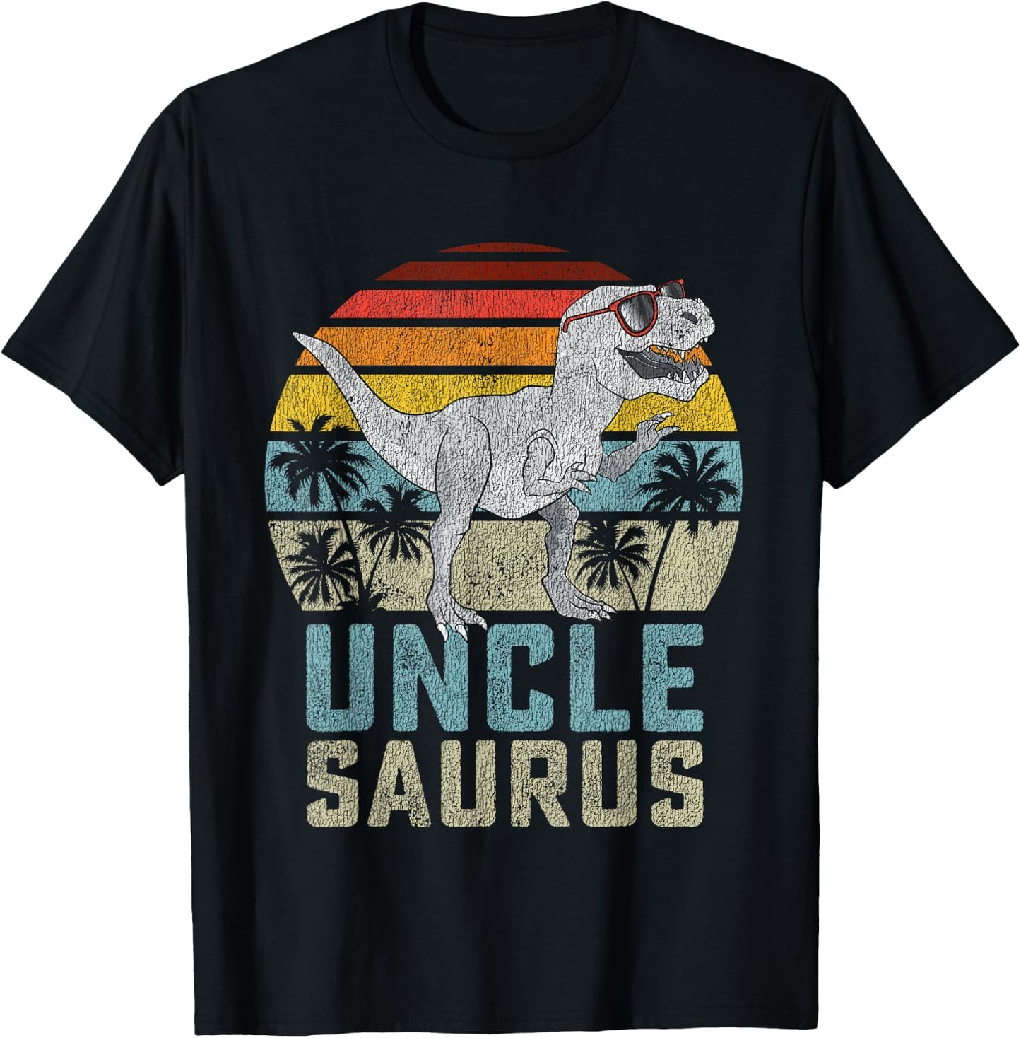 Unclesaurus T Rex Dinosaur Uncle Saurus Family Matching T-Shirt - T-Shirt | Black