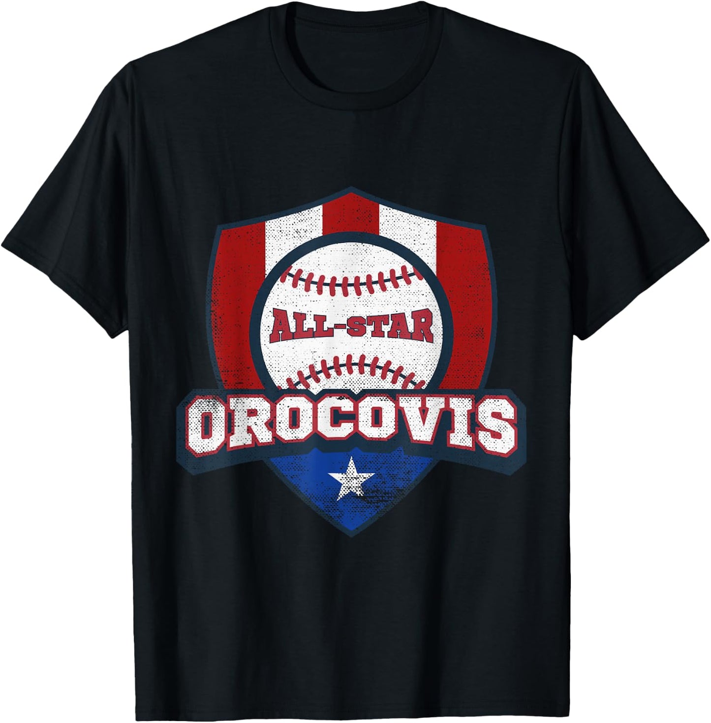 Orocovis Puerto Rico Camisa Puerto Rican World PR Baseball T-Shirt - T-Shirt | Black