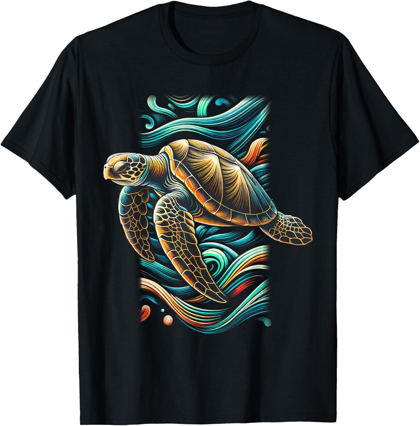 Sea Turtle Beach Lover Ocean Animal Graphic Novelty T-Shirt - T-Shirt | Black