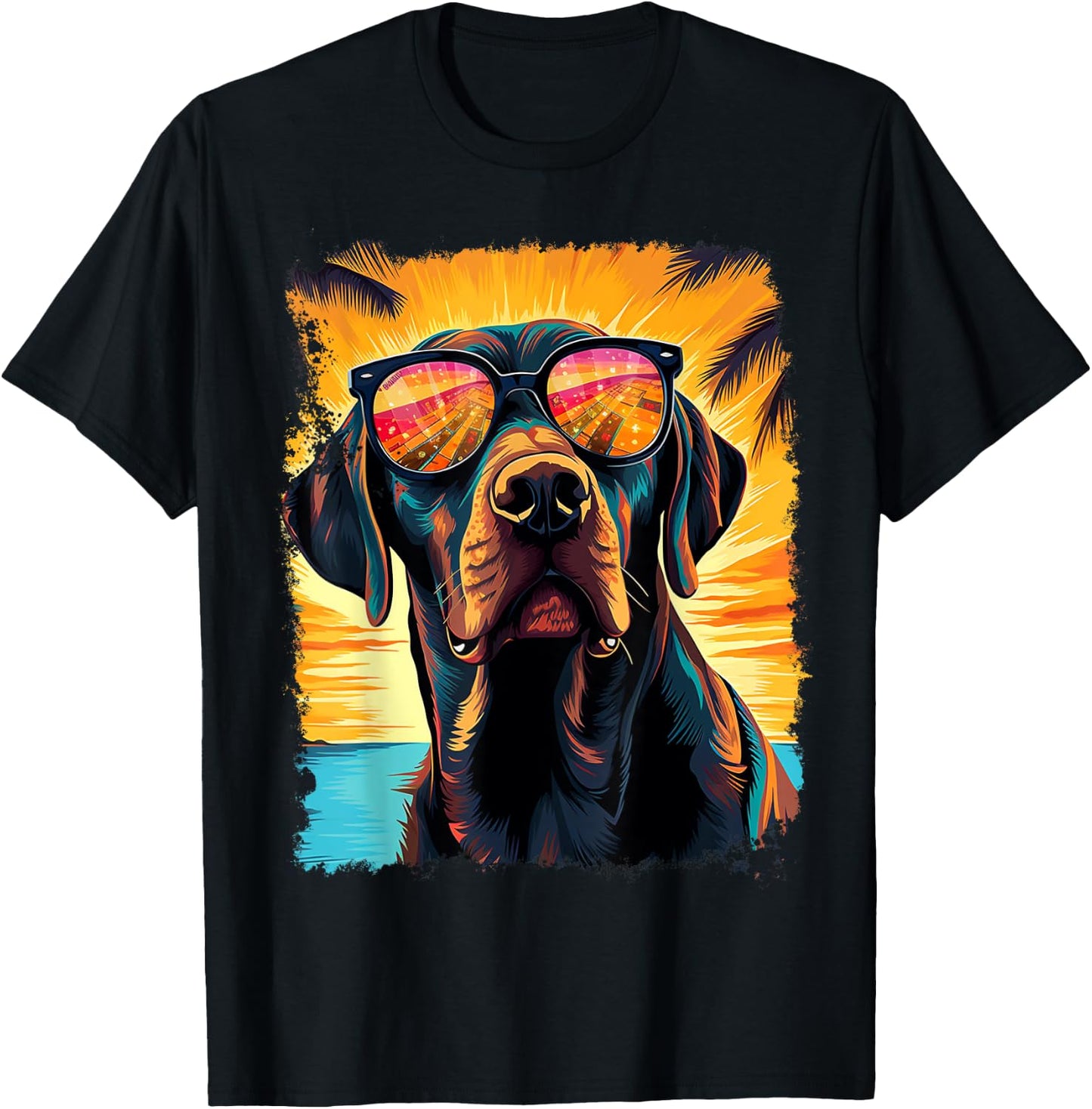 Hawaiian Labrador Retriever T-Shirt - T-Shirt | Black