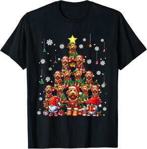 Squad Xmas Labradoodles Cosplay Santa Elf Christmas Tree T-Shirt - T-Shirt | Black