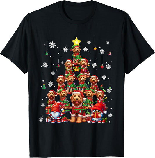 Squad Xmas Labradoodles Cosplay Santa Elf Christmas Tree T-Shirt - T-Shirt | Black