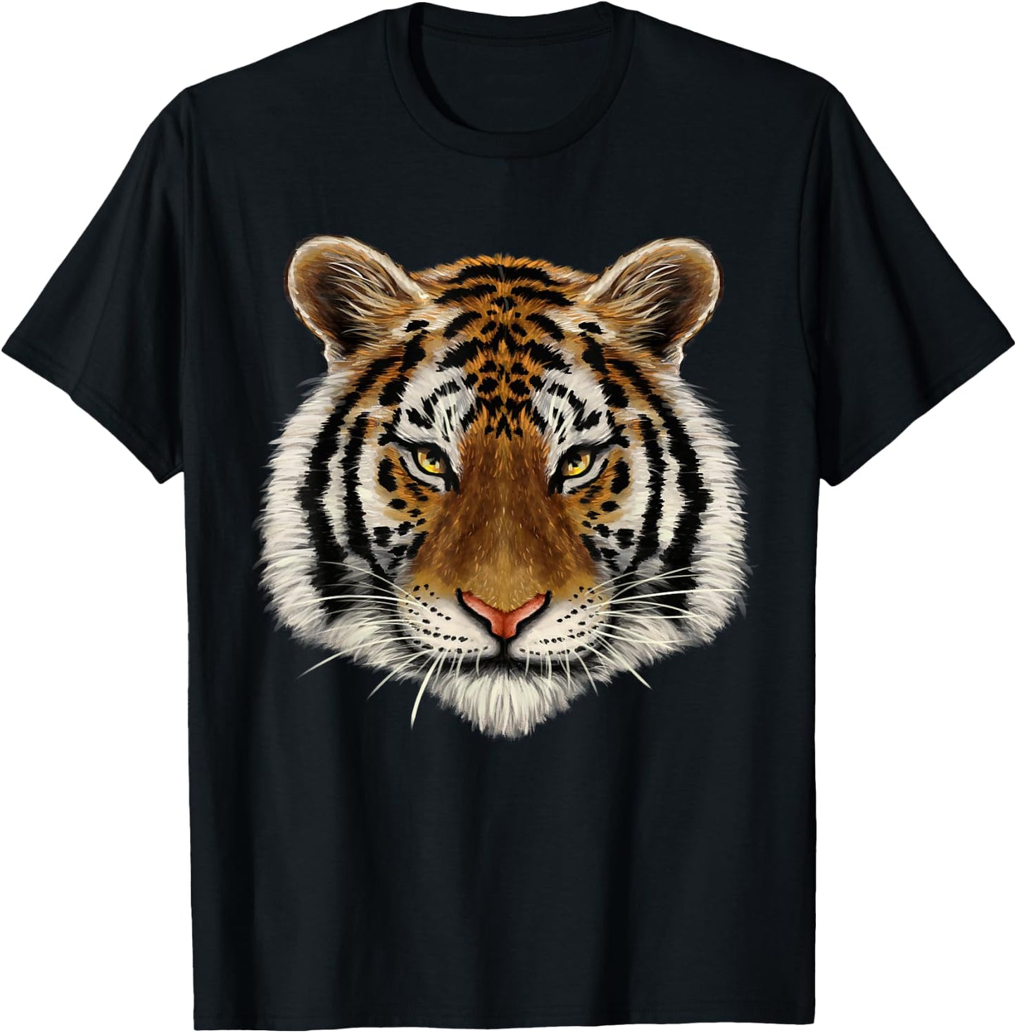 Wild Tiger Head Face Serious Cat Lover Gift Men Women Kids T-Shirt - T-Shirt | Black
