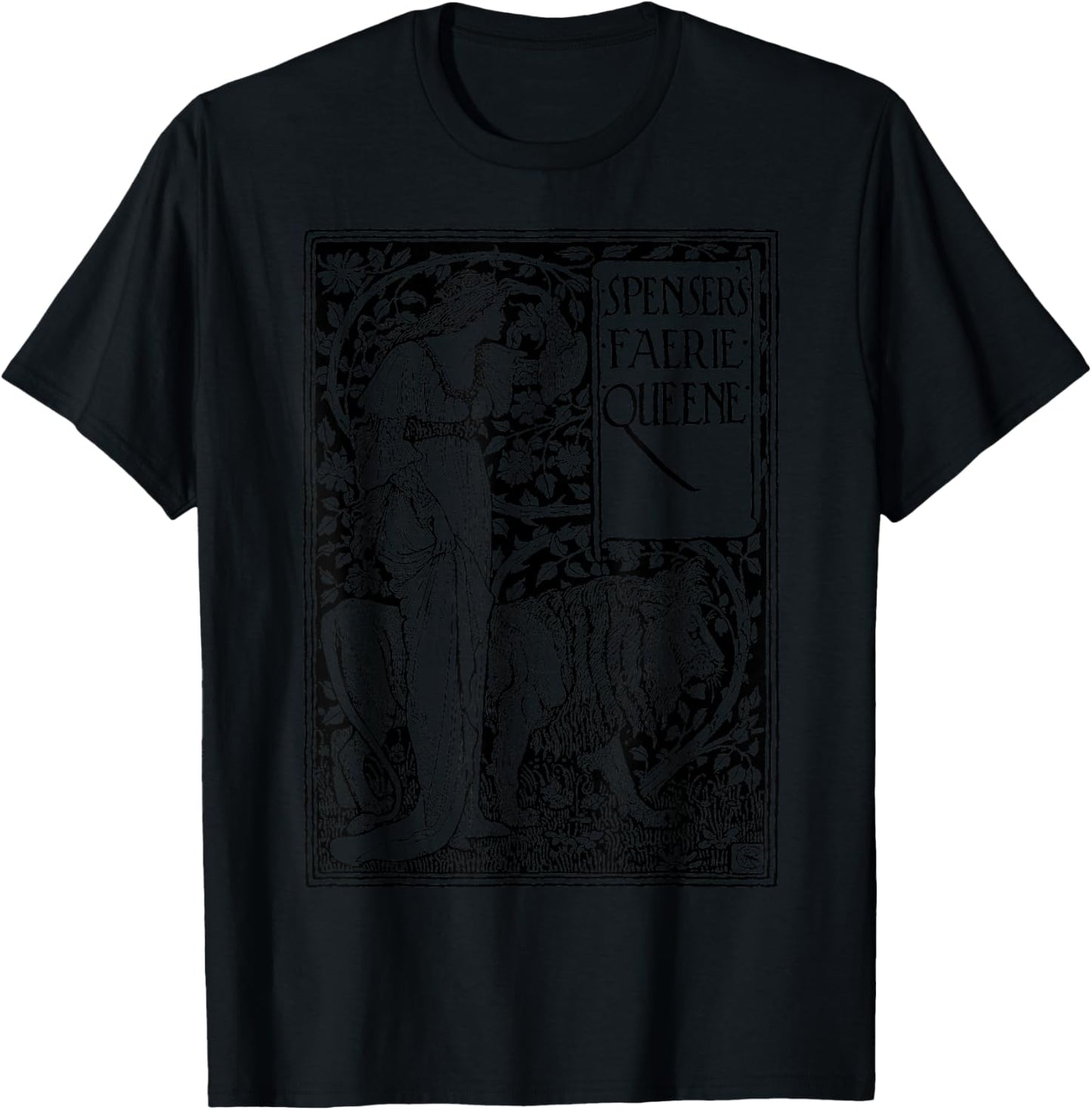 The Faerie Queene, Design by Walter Crane, 1915, Art Nouveau T-Shirt - T-Shirt | Black