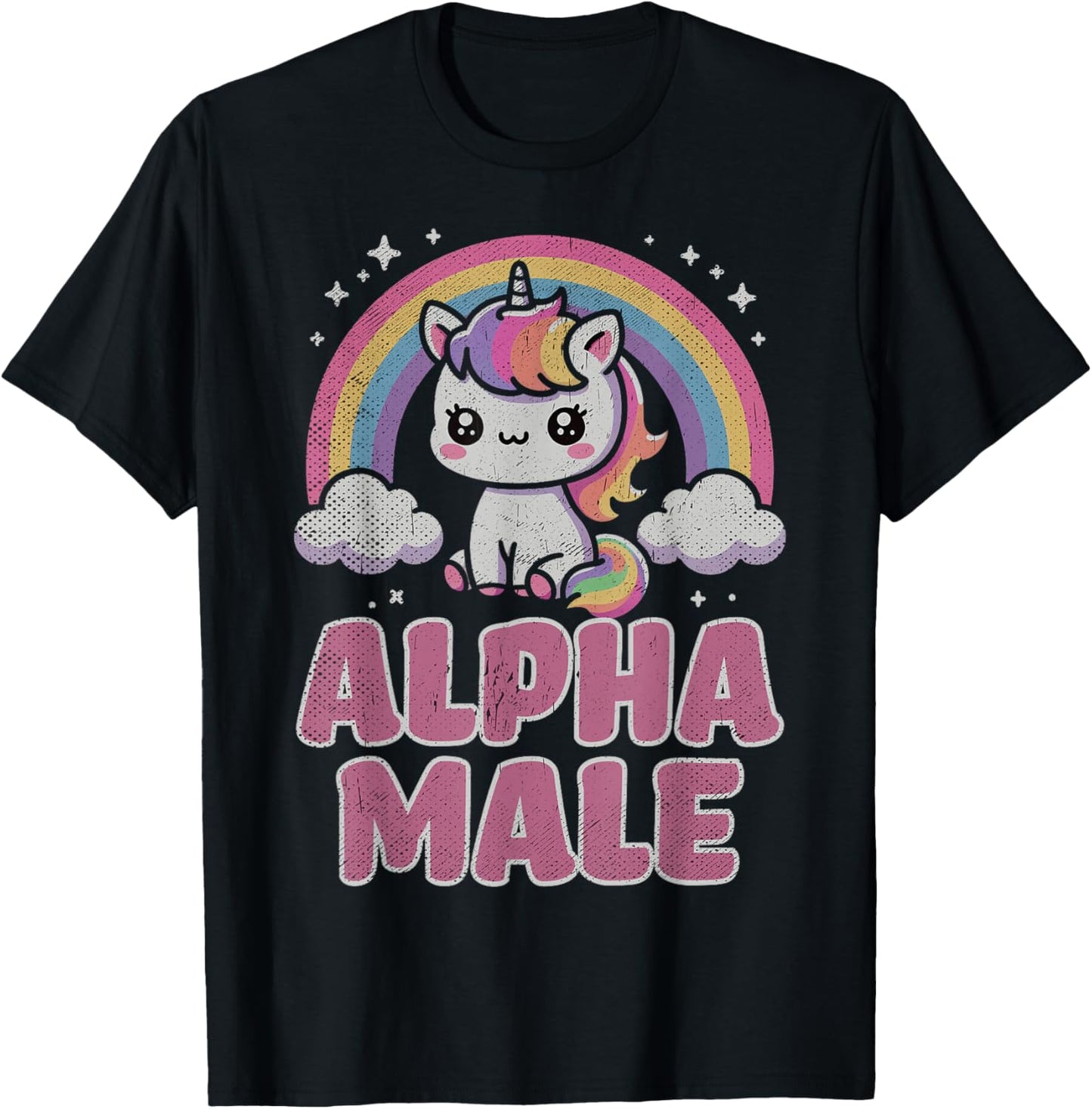 Ironic Cute Alpha Male Unicorn Funny Sarcastic Humor Men T-Shirt - T-Shirt | Black