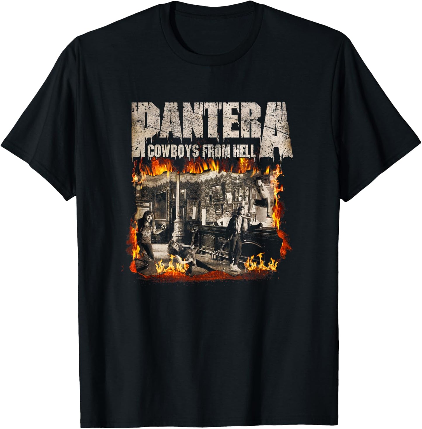 Pantera Official Vintage Flames T-Shirt - T-Shirt | Black