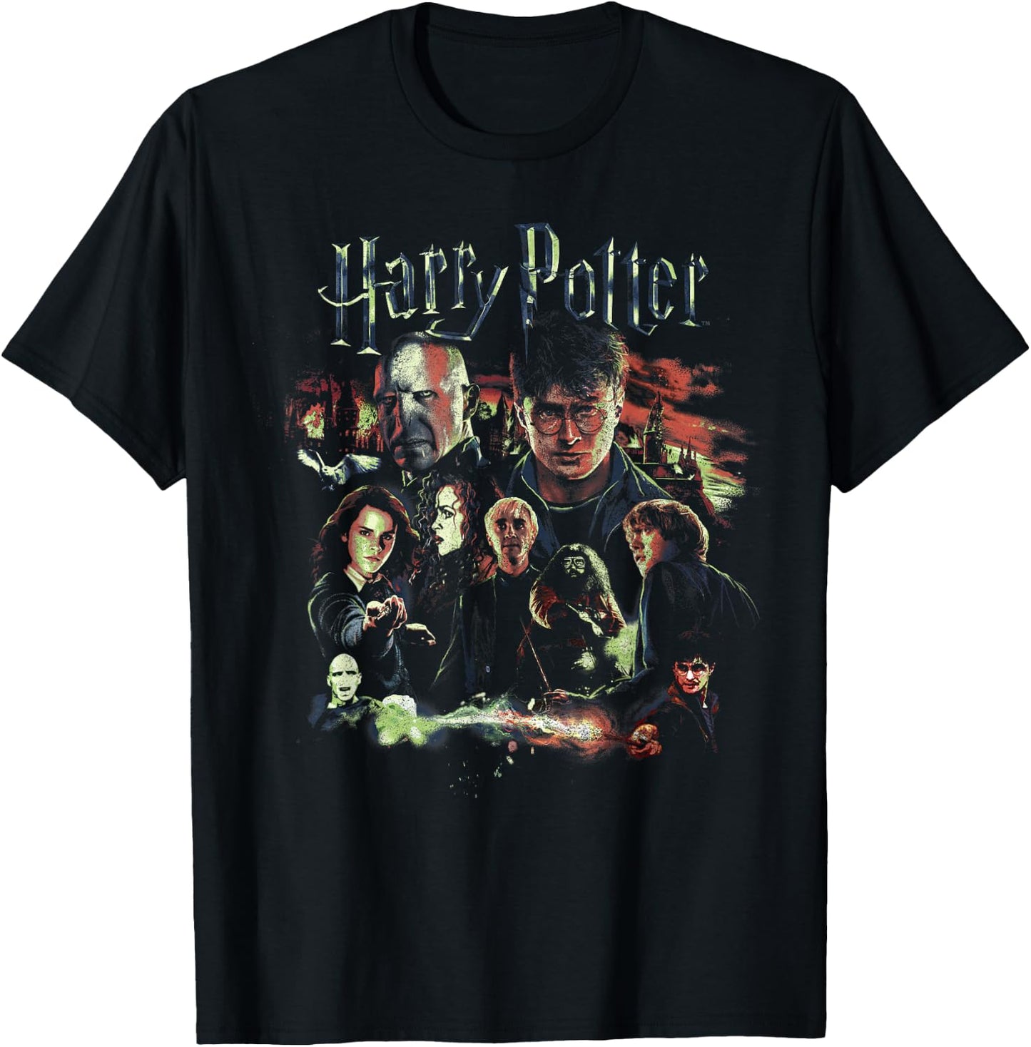 Harry Potter Deathly Hallows Group Shot Portrait T-Shirt - T-Shirt | Black