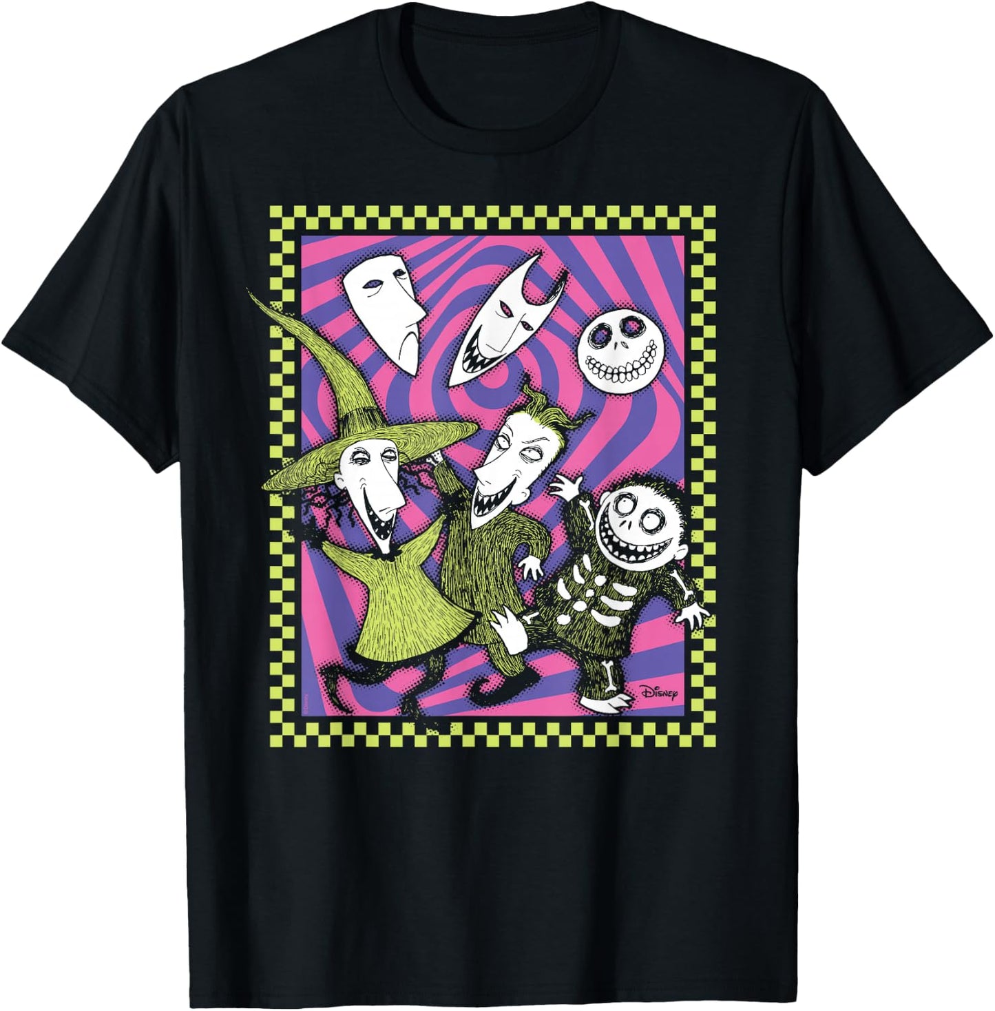 The Nightmare Before Christmas - Retro Lock Shock Barrel T-Shirt - T-Shirt | Black