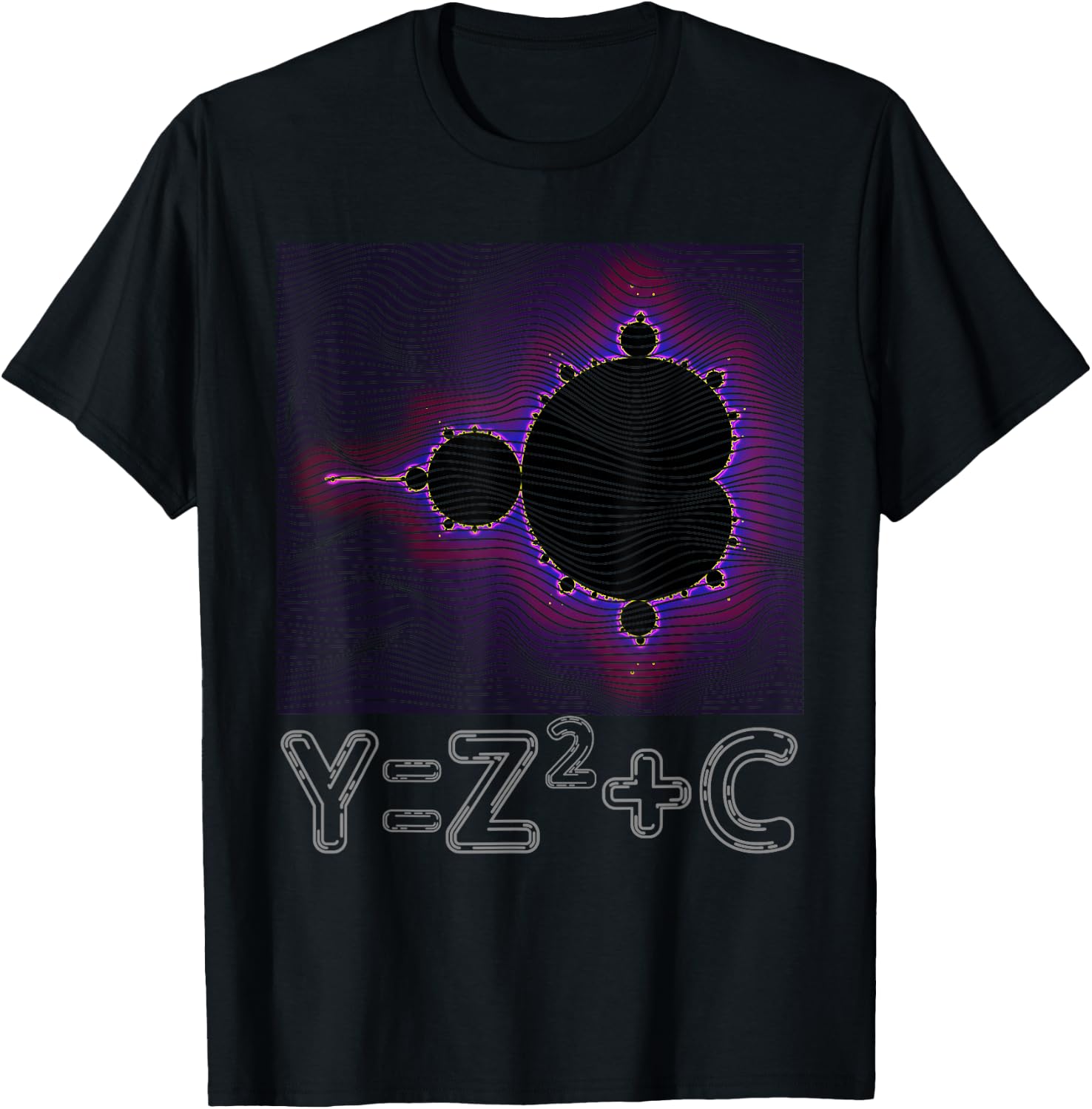 Mandelbrot Fractal Complex Numbers Equation Retro Math T-Shirt - T-Shirt | Black