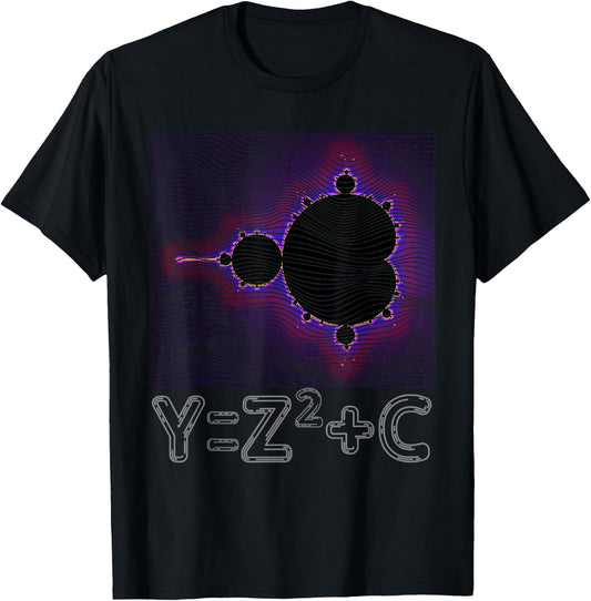 Mandelbrot Fractal Complex Numbers Equation Retro Math T-Shirt - T-Shirt | Black