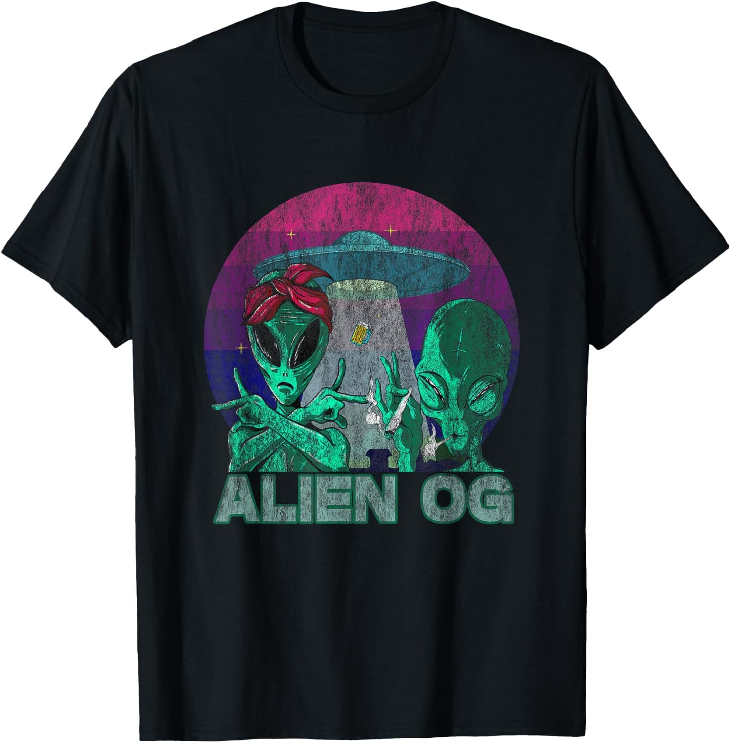 Alien OG Cannabis Weed Strain Stoner Design T-Shirt - T-Shirt | Black