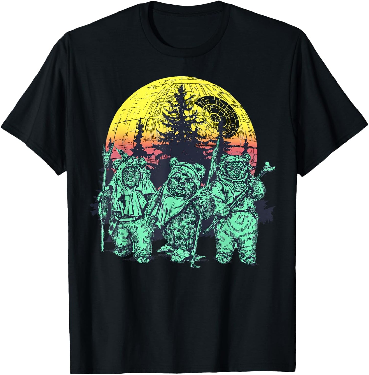 Star Wars Endor Ewok Forest Sunset T-Shirt - T-Shirt | Black
