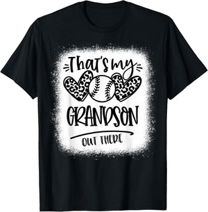 That's My Grandson out There Baseball Grandma & Grandpa T-Shirt - T-Shirt | Black
