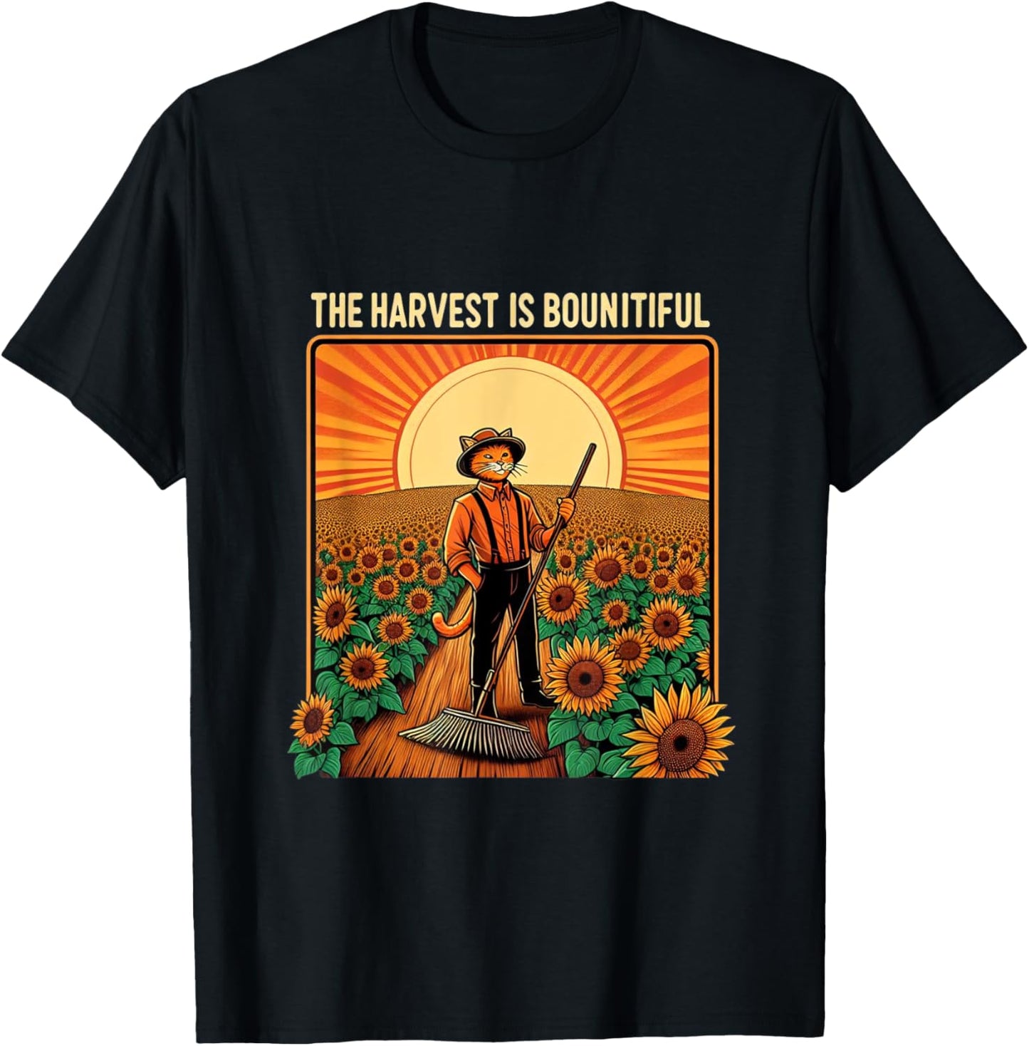 The harvest is bountiful funny farmer cat Women T-Shirt - T-Shirt | Black